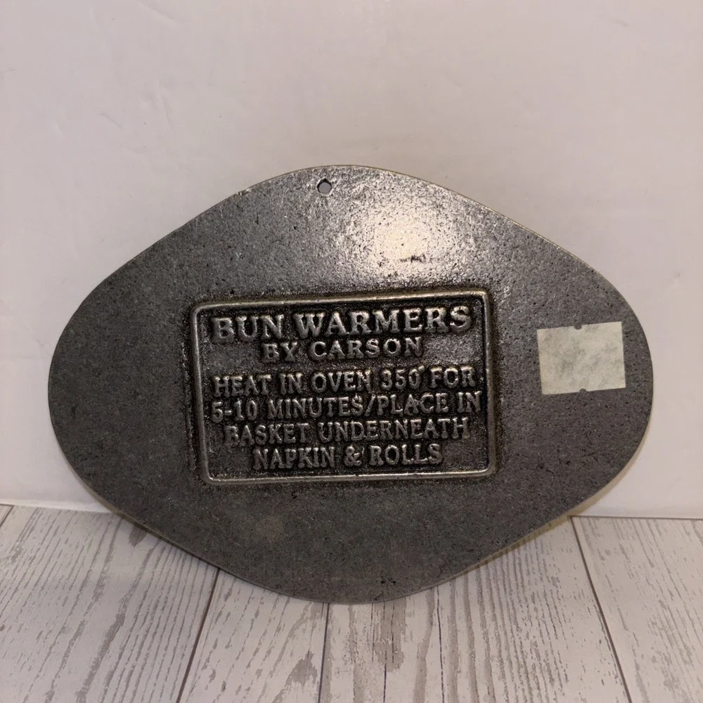 Vintage Carson Bun Warmer Home Cookin' Pewter Farmhouse Decor Wall Plaque